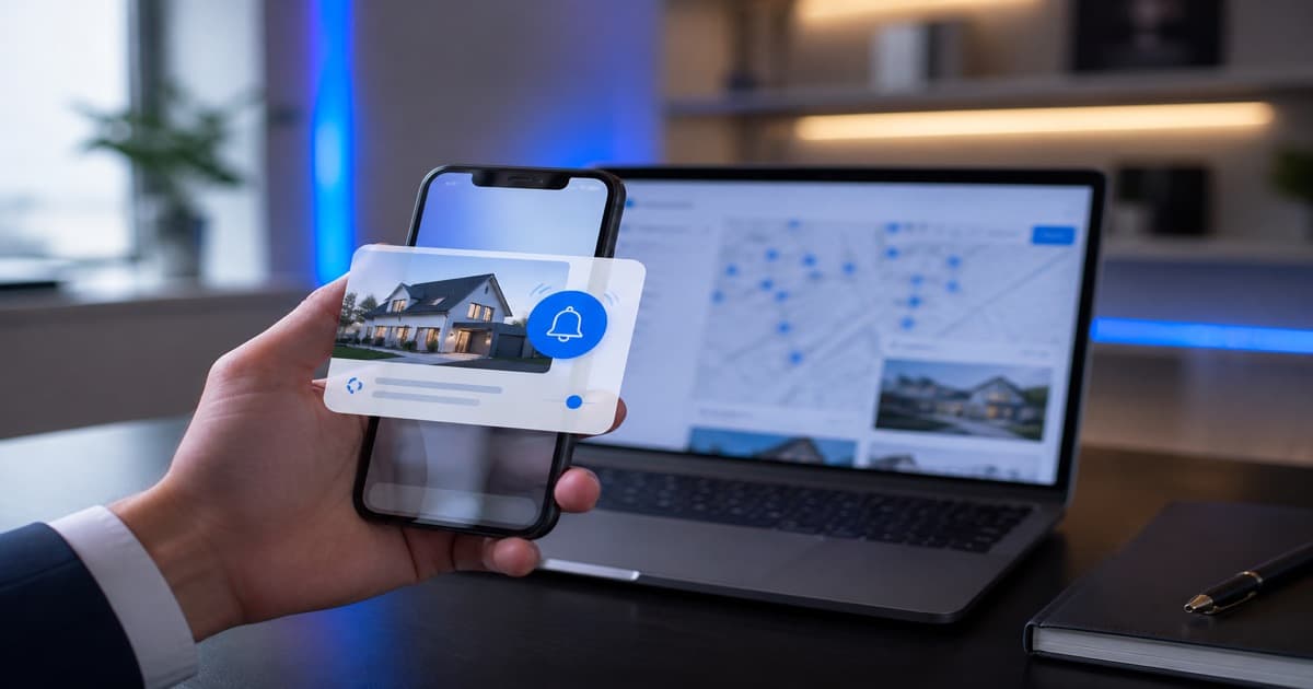 Makelaar ontvangt een leadmelding nadat een bezoeker de woningwaarde checkt